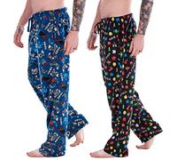 Keanu Mens Pack of 2 Retro Games Lounge Pants | Game Over/Controller Designs | Soft Fleece Sleep/Lounge Wear | Gamer Gift Idea - Mens Sizes S - 2XL (Medium)