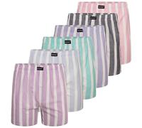 Keanu Men's Pastel Striped Woven Boxer Shorts (Pack of 6) | Size: XL Keanu Multicolor XL