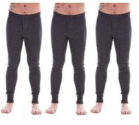 Keanu Mens Thermal Bottoms - Pack of 3 - Winter Warm Brushed Underwear Long Johns Baselayer - Sizes S M L XL 2XL (Charcoal, Large)