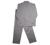 Keanu Men's Woven Pyjamas Set - Long Sleeve Button Down Shirt with Chest Pocket and Straight Leg Pants - Elasticated Waistband - Classic Nightwear - Size XL - Grey