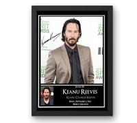 Keanu Reeves Signed Autograph Print Poster Black Framed Mounted Wall Art (10x12) Actor Artwork for Home & Office Decor Gift