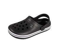 Keanu Unisex Contrast Band Clogs - Mens Ladies Lightweight Slip On Summer Shoes Sandal - UK Sizes 3-12 (Black, 9-10)