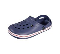 Keanu Unisex Contrast Band Clogs - Mens Ladies Lightweight Slip On Summer Shoes Sandal - UK Sizes 3-12 (Navy, 7-8)