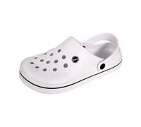 Keanu Unisex Contrast Band Clogs - Mens Ladies Lightweight Slip On Summer Shoes Sandal - UK Sizes 3-12 (White, 11-12)