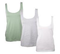 Keanu Women’s Fitted 100% Cotton Vests - Pack of 3 - Tank Top, Undershirt, Summer Wear - Sizes 8-24 (Light Pack, Size 20)