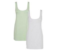 Keanu Women’s Fitted Cotton Blend Longline Vests - Pack of 2 - Tank Top, Undershirt, Summer Wear - Sizes 8-24 (Light Pack, Size 12)