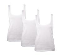 Keanu Women’s Fitted Cotton Vests - Pack of 3 - Tank Top, Undershirt, Summer Wear - Sizes 8-24 (White Pack, Size 8)