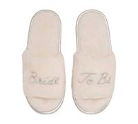 Keanu Women's Bride to Be Glitter Faux Fur Mule Slippers in White | Size: 7 Keanu White 7