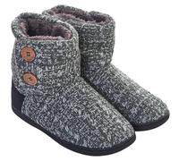 Keanu Women's Cable Knit Slipper Boots in Grey | Size: 5 Keanu Grey 5