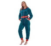 Keanu Women's Elf Fleece Hooded Jumpsuit in Teal | Size: 8-10 Keanu Teal 8-10