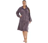 Keanu Womens/ladies Button-Down Cotton Towel Charcoal (8-10 Uk)