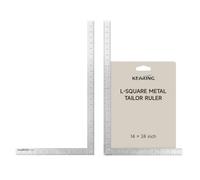KEARING 24"x14" L-Square Ruler - Aluminum Multi-Scale French Curve Sewing
