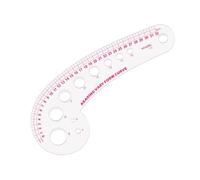 KEARING 32CM Clear Plastic French Curve Ruler for Pattern Making, Sandwich Line Scale, Vary Form Curve, Hip Curve Measuring Ruler for Fashion Design