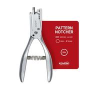KEARING 50N Pattern Notcher - 1/4" x1/16 Stainless Steel Sewing Pliers | Dual-function pattern making tool with 1.3cm circular hole punch. Sharp tailor paper notcher for precise alignment.