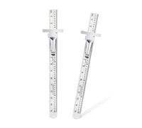 KEARING 6 Inch 15 cm Pocket Ruler Stainless Steel with Detachable Clips - Imperial & Metric Graduations, 2PCS, Perfect for Woodworking, Design, Engineering, and Office Supplies