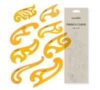 KEARING 8Pcs French Curve Ruler Set - Flexible Plastic Sewing Template Tool | Flexible 8-piece clear PVC french curve template set. Perfect drawing & grading curves for sewing pattern making