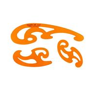 KEARING French Curve Ruler Template Set of 3pcs, Hard Plastic Drafting Drawing Templates with Ink Groove, Geometric Measuring Tool for Pattern Making & Sewing