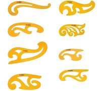 KEARING French Curve Template Set of 3pcs, Multifunctional Geometric Drawing Ruler Flexible Plastic Drafting Measuring Tool Drawing Templates (K-1308S)