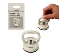 KEARING Heavy Duty Suction Cups Ruler Handle for Quilting Patchwork Ruler, Off-White Strong Grip Quilters Handle with Single Suction Cup for Sewing, Crafting & Screen Repair Tools