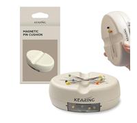KEARING Magnetic Pin Cushion with Storage Drawer - Strong Magnet Pin Holder for Sewing - Beige Pincushion Caddy Organizer for Quilting Pins, Paper Clips, Screws - Sewing Accessories