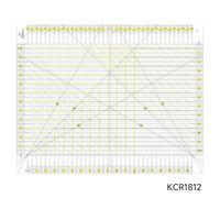 KEARING PATENTED Large Slotted Quilting Ruler, 18½" x 12½", Non-Slip Stripology Acrylic Ruler for Fabric Cutting