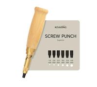 Kearing Screw Punch, Adjustable Leather Hole Punch with 6 Sizes (1.5mm,2.0mm,2.5mm,3.0mm,3.5mm,4.0mm) with Wood Handle for Paper, Leather