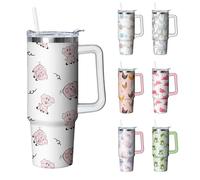 Kearscupra 30 oz Pig Tumbler with Handle and Straw, Insulated Stainless Steel Cup with Lid, Travel Coffee Mug Water Bottle, Gifts for Woman Animal Lovers