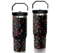 Kearscupra 30oz Music Teacher Gifts Tumbler with Handle and Flip Straw for Women Men, Birthday Gift, Insulated Stainless Steel Cup with Lid, Reusable Travel Coffee Mug Water Bottle