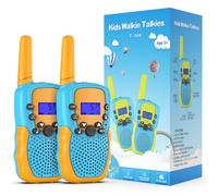 Kearui Kids Walkie Talkie 2Pack, Walkie Talkie for Kids 8 Channels 2 Way Radio with LED Flashlight and LCD Screen, Toys for 3 4 5 6 7 8 Years Boys & Girls Adventures, Camping, Hiking (Blue-Orange)
