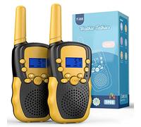 Kearui Walkie Talkies Long Range 8 Channels, Walkie Talkie for Kids with VOX Function, LED Flashlight, Toys for 3-12 Years Old Boys & Girls, Outside Toys for Adventure, Camping, Hiking (Black-Yellow)