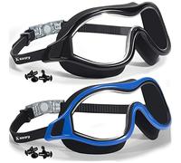 Keary 2 Pack Swimming Goggles Anti-fog Swim goggles for Adult Men Women Youth, UV Protection Waterproof Big Frame Clear Swim Goggles Pool Water Glasses Swim Mask, Underwater Goggles for Swimming