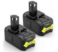 KEATFE 2 pieces 18V 5Ah Replacement Battery for Ryobi 18V Battery RB18L50 RB18L40 RB18L25 RB18L15 with LED Indicator, Li-ion Batteries for Ryobi One + Cordless Power Tools