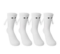 Keauexp Hand Holding Socks Magnetic In Hands That Hold Funny Men Couple For Women, Novelty Friendship Couples Bestie Gift (Embroidery White-2 Pairs), Embroidery White-2 Pairs, 4-16