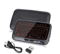KeautFair H18 Mini Wireless Keyboard Touchpad Full Screen Portable Adjustable Backlight RGB Rechargeable Portable Cordless 1600DPI for PC/Laptop/Smartphone/Playstation Windows/iOS/Android(Black)