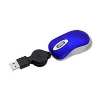 KeautFair Mini Wired Mouse Retractable 70cm USB Cable Cord 1600DPI Portable Ergonomic Tiny Small Pocket Travel Mice for Children Kids Small Hands for Win98/Win7/2000/ME/XP/VISTA Laptop PC (Blue)