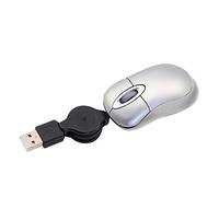 KeautFair Mini Wired Mouse Retractable 70cm USB Cable Cord 1600DPI Portable Ergonomic Tiny Small Pocket Travel Mice for Children Kids Small Hands for Win98/Win7/2000/ME/XP/VISTA Laptop PC (Silver)