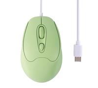 KeautFair USB C Wired Mouse,Silent Portable Lightweight Optical Travel Corded Mice,Type-C Interface, Plug and Play,for Laptop Tablet PC Computer MacBook Smartphone,Gift for Men Women(Green)