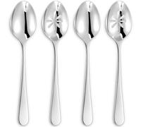 KEAWELL Louise Premium 2 Piece Serving Spoons and 2 Piece Serving Slotted Spoons - 9 inches - 18/10 Stainless Steel - Uniting Elegance and Durability - Exquisite Serving Utensils for Parties