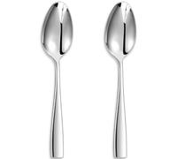 KEAWELL Premium Louis Serving Utensils (Serving Spoons, Set of 2) | 18/10 Stainless Steel Serving Spoons; Squared-Edge Handles; Brilliant Mirror Finish; Dishwasher Safe; For Buffets