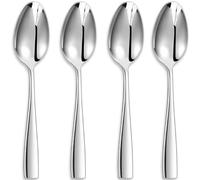 KEAWELL Premium Louis Serving Utensils (Serving Spoons, Set of 4) | 18/10 Stainless Steel Serving Spoons; Squared-Edge Handles; Brilliant Mirror Finish; Dishwasher Safe; For Buffets