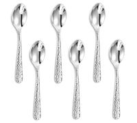 KEAWELL Premium Louise Hammered 6-Pc 4.4-Inch Coffee Spoons (6, 4.4 inches)