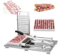 Kebab Maker Machine 10-Hole Quick Skewer Maker for BBQ Makes 100 Skewers in 5 Mins Perfect for Outdoor Grilling Parties