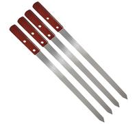Kebab Skewers 19.7in/50cm Flat Metal Skewer for Persian/Armenian Style BBQ Reusable Stainless Steel Barbecue Skewers with Wooden