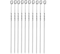 Kebab Skewers Set of 10 Stainless Steel BBQ Grilling Skewers Flat Reusable Metal Skewer Sticks 30cm for Outdoor Barbecues Family Gatherings and Camping Cooking