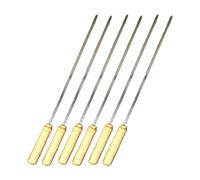 Kebab Skewers, Smooth Finish, Longer Length, Wide Square Blade, Ergonomic Handle, Durable Construction, Long-Lasting & Versatile Use, Multipurpose Application, Ideal for Grilling Occasions (6 pcs)