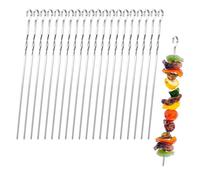 Kebab Skewers Stainless Steel 30cm, 20pcs BBQ Skewers Kebabs Sticks Flat Metal Shish Kebab Barbecue Long Skewer Stick for Grill Kabob