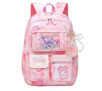 KEBEIXUAN School Bags for Girls, Backpack for School Large Capacity Water-resistant with Laptop Compartment Girls Backpack for Primary (Pink)