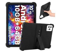 Kebiory Case for aiprotablet K10 10.1 inch Tablet/FEZAWIO F11 F10 Tablet Silicone Case Kids Friendly with Stand for Whitedeer C10-WT/Dghrti TAB20/Xgody N02PRO/DOMATON D105/ALSLPS A55-2 10.1" (Black.)