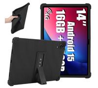 Kebiory Compatible with Callsky-Tab Ctab 14 inch Tablet Case Soft Silicone Shockproof Hybrid Shell Back Cover with Kickstand Kids Friendly Fit for Callsky-Tab Ctab 14" (Black)