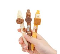 kebit 3 Teddy Bear Hide-and-Seek Pens - Retractable Business Signing Pens with Bear Figurines Counter Registration Ballpoint Pens